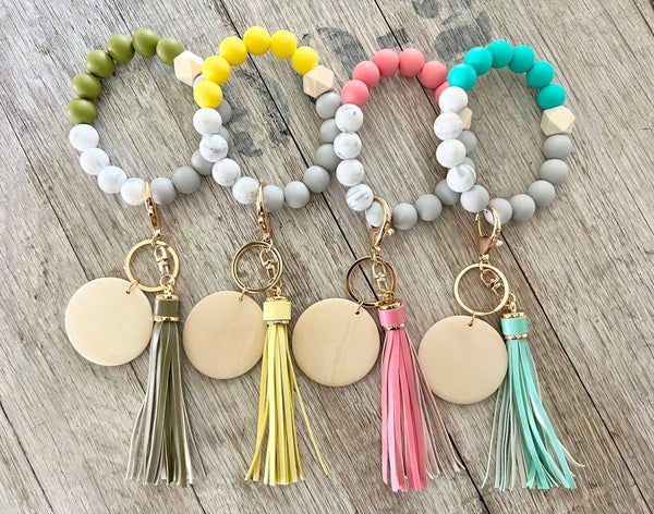 Marble Silicone Bead Wristlet