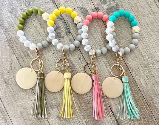 Marble Silicone Bead Wristlet